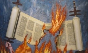 burning torah scroll